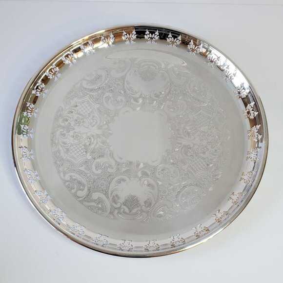 Birks Primrose Plated Serving Tray – 13.5" – Vintage w/ Original Box - Picture 5 of 11